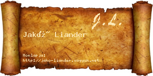 Jakó Liander névjegykártya